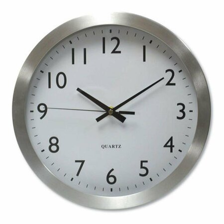 STOP WATCH SUPREME UNV 12 in. Silent Sweep Brushed Aluminum Wall Clock, Silver ST1621120